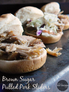 Brown Sugar Pulled Pork Sliders | www.momstestkitchen.com | #FrugalFixins