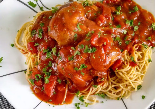 Slow Cooker Spanish Red Pepper Stew - Chilindron