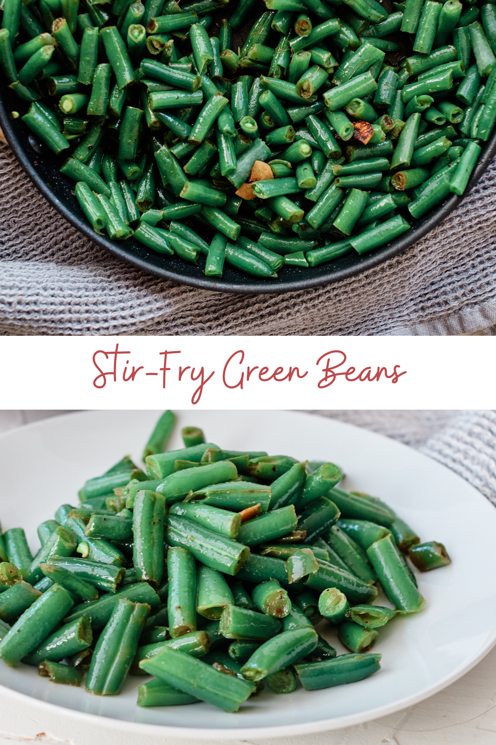 This Stir-Fry Green Bean recipe is one of the most simple, yet delicious, side dishes! So much flavor with so few ingredients!