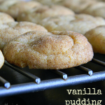 Soft chewy snickerdoodle cookies made with vanilla pudding