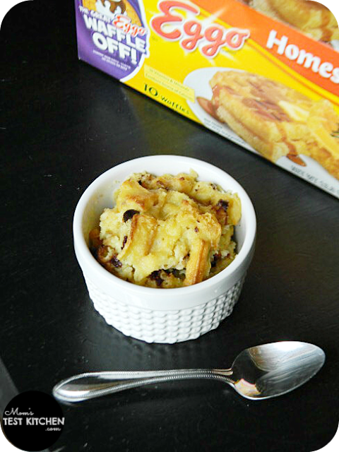 Chocolate Chip Cookie Dough Waffle Bread Pudding | www.momstestkitchen.com | #WaffleWednesdays