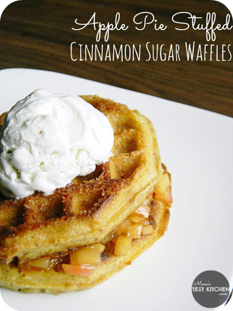 Apple Pie Stuffed Cinnamon Sugar Waffles #WaffleWednesdays