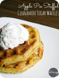 Apple Pie Stuffed Cinnamon Sugar Waffles | MomsTestKitchen.com | #WaffleWednesdays