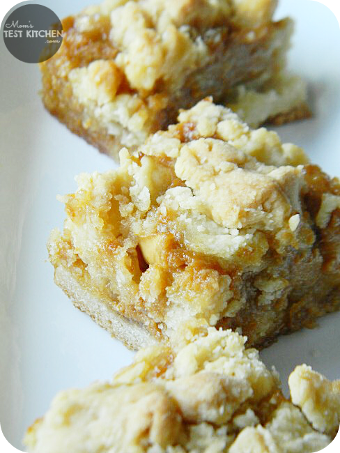 Caramel Apple Shortbread Bars | www.momstestkitchen.com | #BeccasWeddingShower