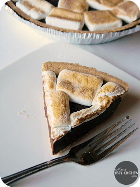 S'mores Fudge Pie | www.momstestkitchen.com | Only 4 ingredients!