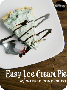Easy Ice Cream Pie with Waffle Cone Crust | www.momstestkitchen.com | #SlowChurnedSmiles #ad