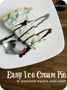 Easy Ice Cream Pie with Meringue Waffle Cone Crust | www.momstestkitchen.com | #SlowChurnedSmiles #ad