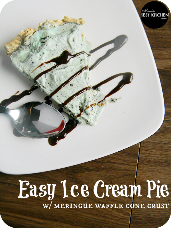 Easy Ice Cream Pie with Meringue Waffle Cone Crust #SlowChurnedSmiles