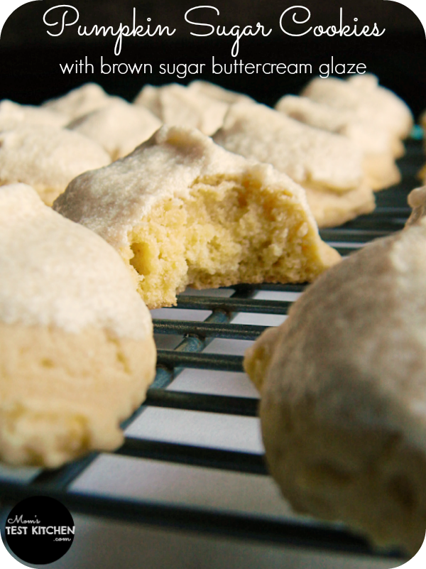 Pumpkin Sugar Cookies with Brown Sugar Buttercream Glaze | www.momstestkitchen.com | #CartonSmart #ad