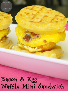 Bacon & Egg Waffle Mini Sandwiches | www.momstestkitchen.com