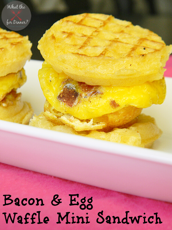 Bacon & Egg Waffle Mini Sandwiches | www.momstestkitchen.com