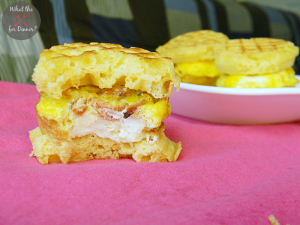Bacon & Egg Waffle Sandwiches | www.momstestkitchen.com