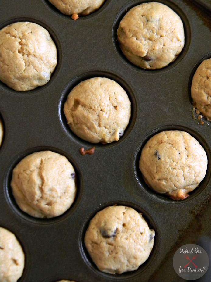 Chocolate Chip Banana Peanut Butter Mini Muffins | Secret Recipe Club