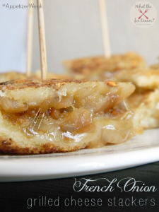 French Onion Grilled Cheese Stackers | MomsTestKitchen.com | #AppetizerWeek