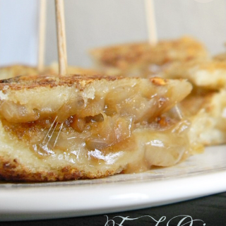 French Onion Grilled Cheese Stackers | MomsTestKitchen.com | #AppetizerWeek