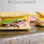 Ham & Cheese Mini Cracker Sandwiches | www.momstestkitchen.com | #AppetizerWeek