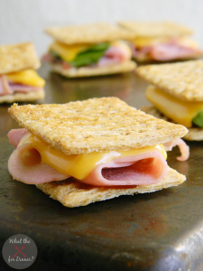 Ham and Cheese Mini Cracker Sandwiches | Moms Test Kitchen | #AppetizerWeek