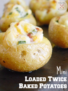 Mini Loaded Twice Baked Potatoes | MomsTestKitchen.com | #AppetizerWeek
