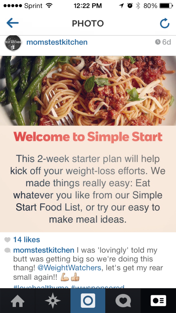 Instagram #lovehealthyme #wwsponsored