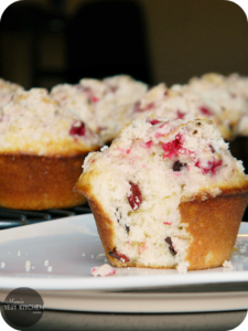 Cranberry Muffins with Cranberry Jam & Orange Sugar