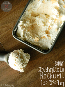 Skinny Creamsicle Cake Batter No Churn Ice Cream | www.momstestkitchen.com | #TENways #PMedia #ad
