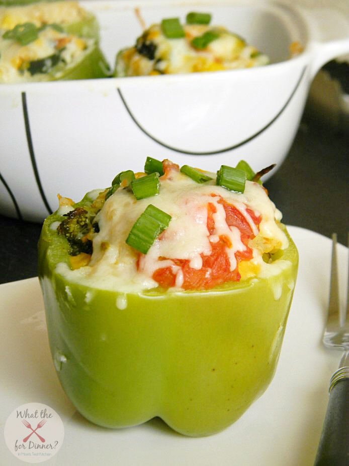 Roasted Vegetable Stuffed Peppers | MomsTestKitchen.com | #FactsUpFront