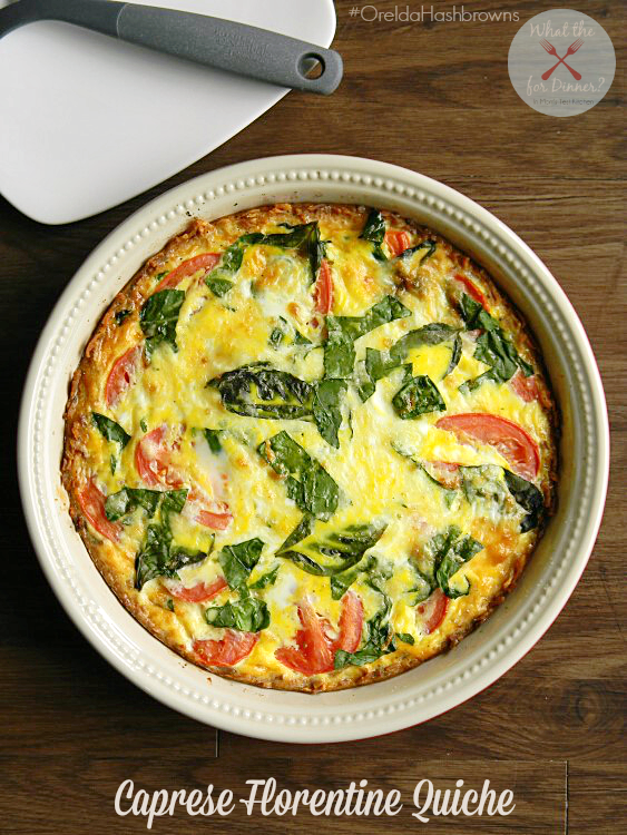 Caprese Florentine Quiche | MomsTestKitchen.com | #OreIdaHashbrowns #CollectiveBias #shop