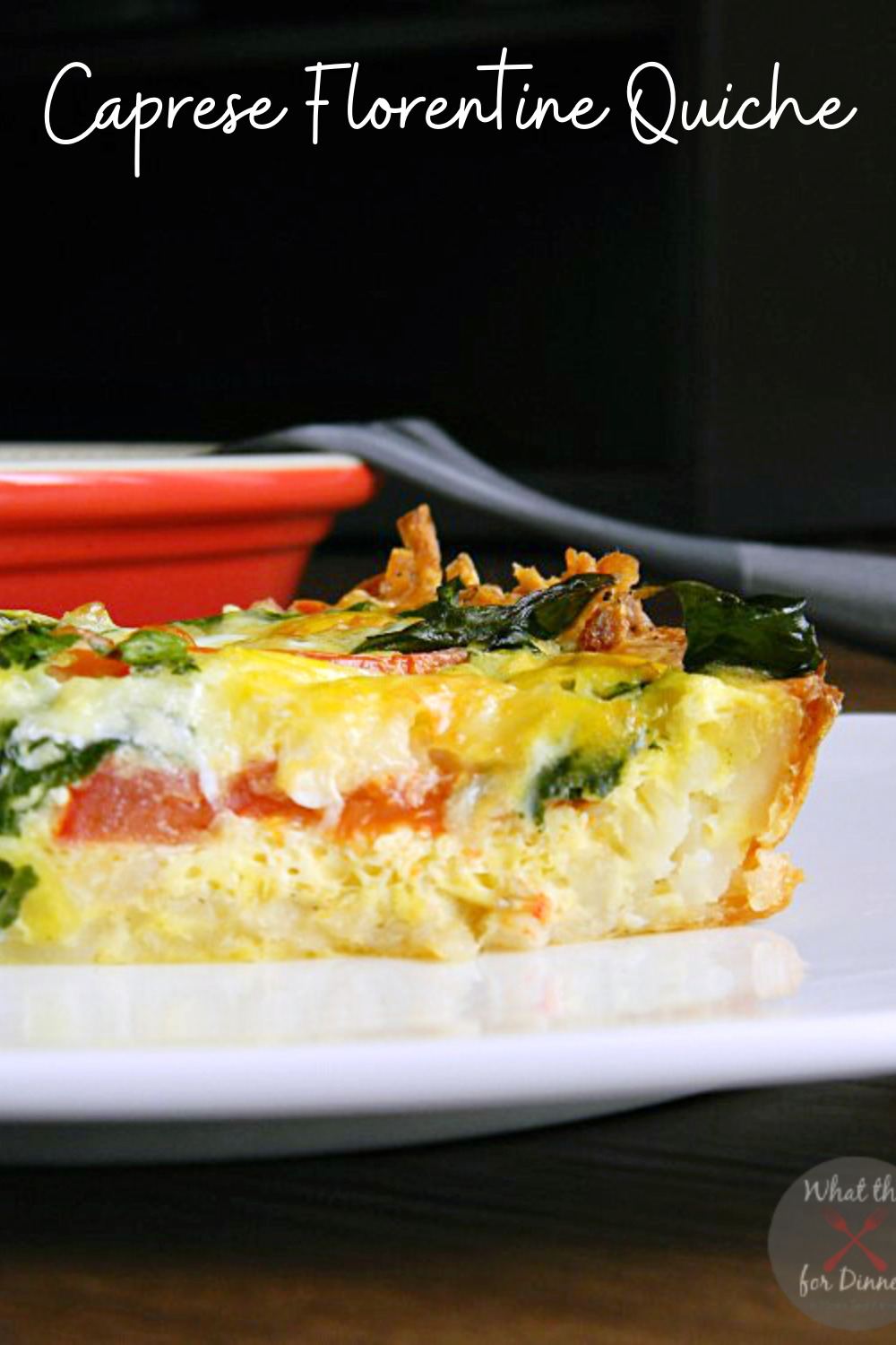 Be the star of the show at brunch when you serve this delicious quiche packed with fresh spinach and tomatoes on top of a shredded hash brown potato crust!