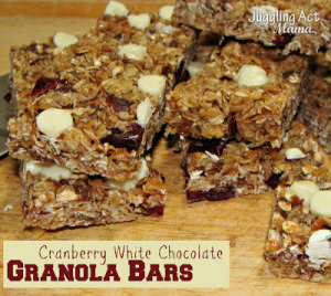 Cranberry White Chocolate Granola Bars