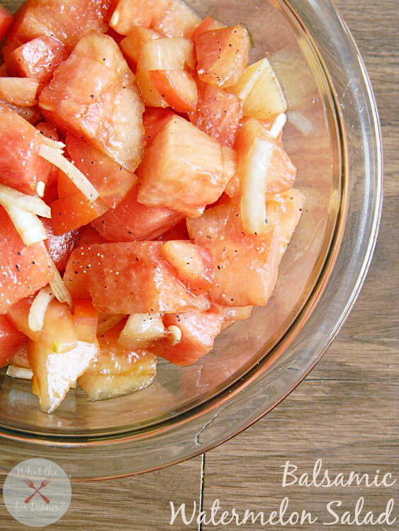 Balsamic Watermelon Salad | MomsTestKitchen.com | #dressingitup #ad