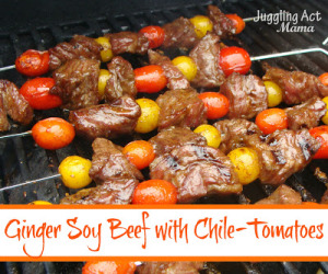 Ginger Soy Beef with Chile Tomatoes from Juggling Act Mama