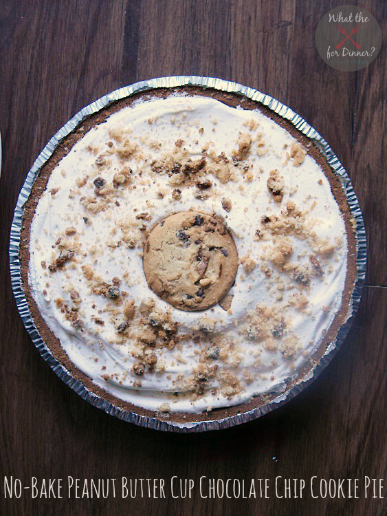 No Bake Peanut Butter Cup Chocolate Chip Cookie Pie | MomsTestKitchen.com | #LGKitchen