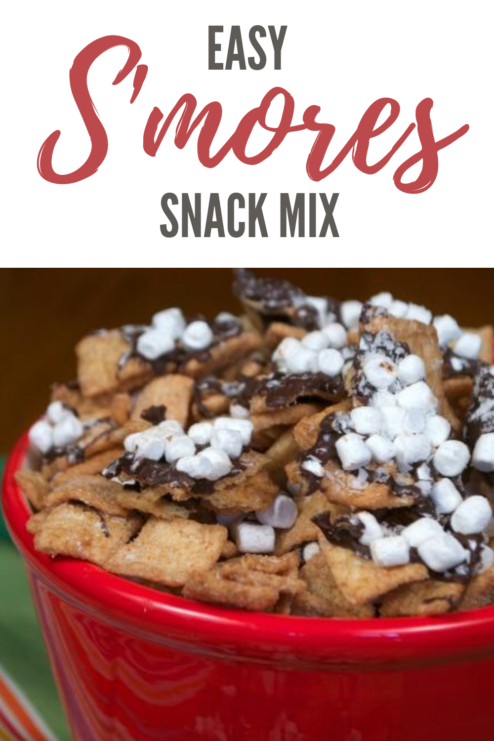 This Easy, No-Bake S’mores Snack Mix gives you a taste of summer all year round! It’s simple to make and only requires 3 ingredients! 
