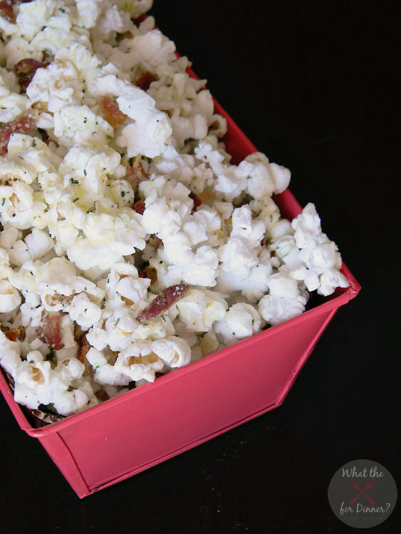 Cheesy Bacon Ranch Popcorn | MomsTestKitchen.com | #PledgeforEVOO #ad