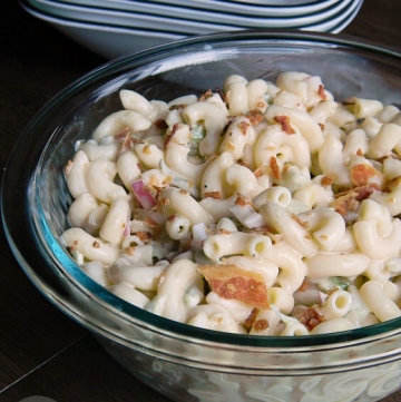 Classic Macaroni Salad with Bacon | MomsTestKitchen.com | #BaconMonth #PutSomePigInIt