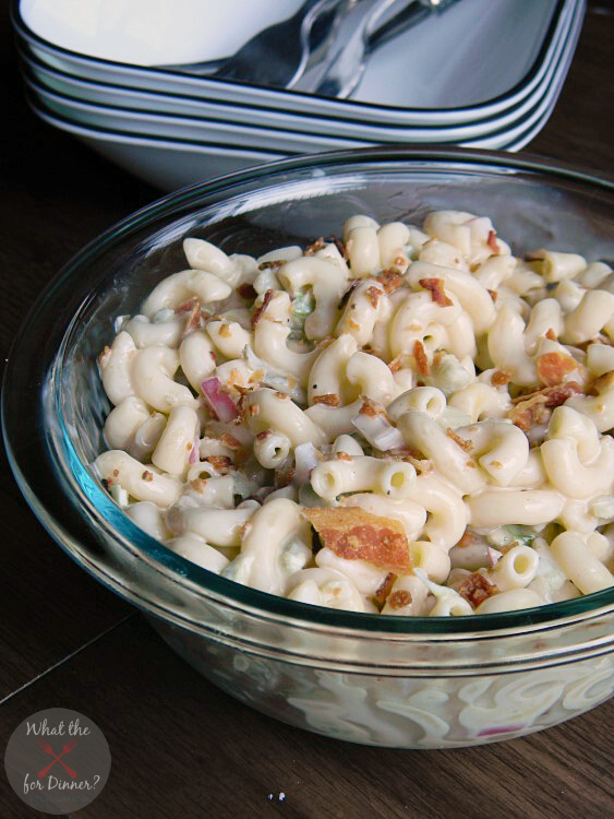 Classic Macaroni Salad with Bacon | MomsTestKitchen.com | #BaconMonth #PutSomePigInIt