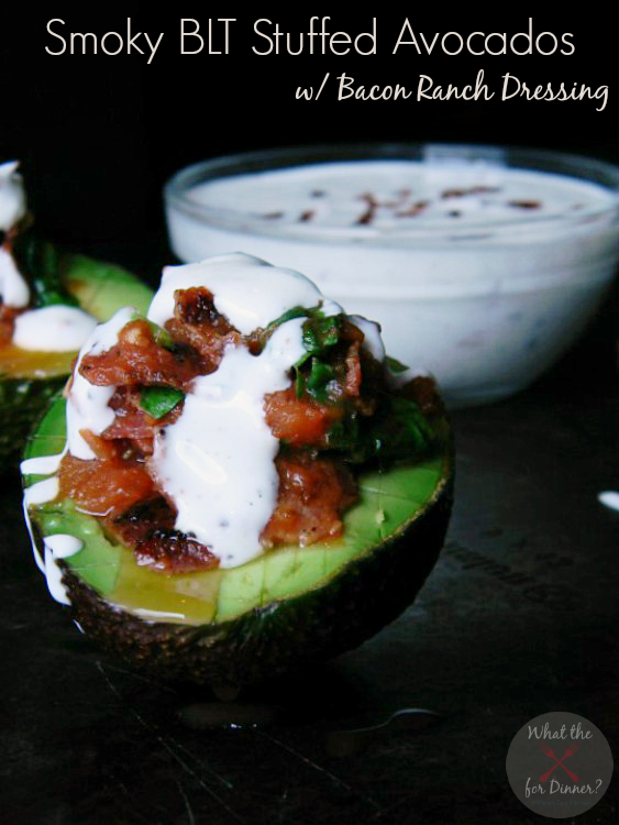 Smoky BLT Stuffed Avocados with Bacon Ranch Dressing