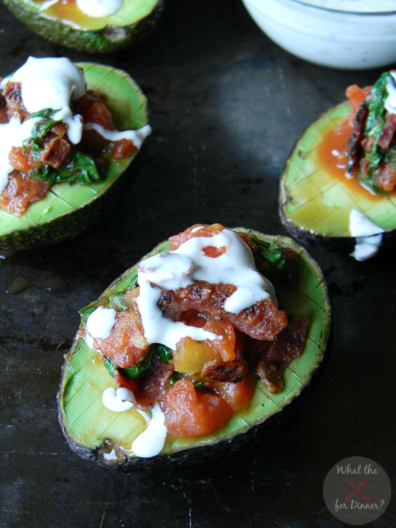 Smoky BLT Stuffed Avocados with Bacon Ranch Dressing