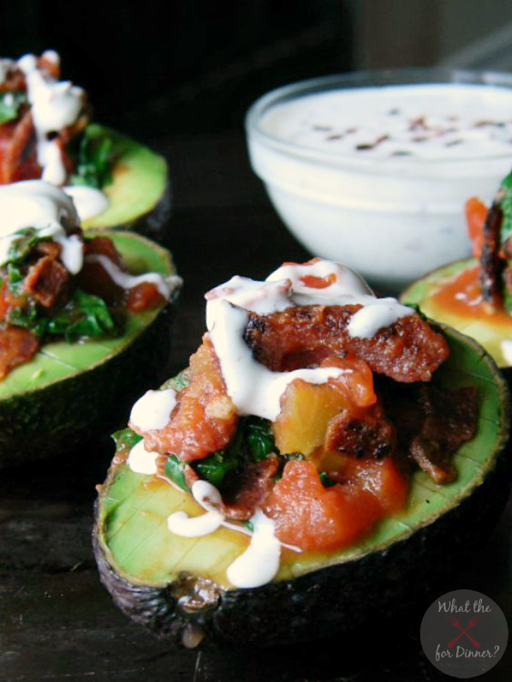 Smoky BLT Stuffed Avocados with Bacon Ranch Dressing