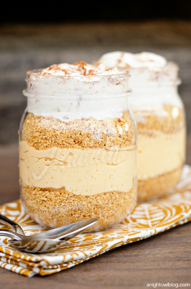 Easy No Bake Pumpkin Cheesecakes