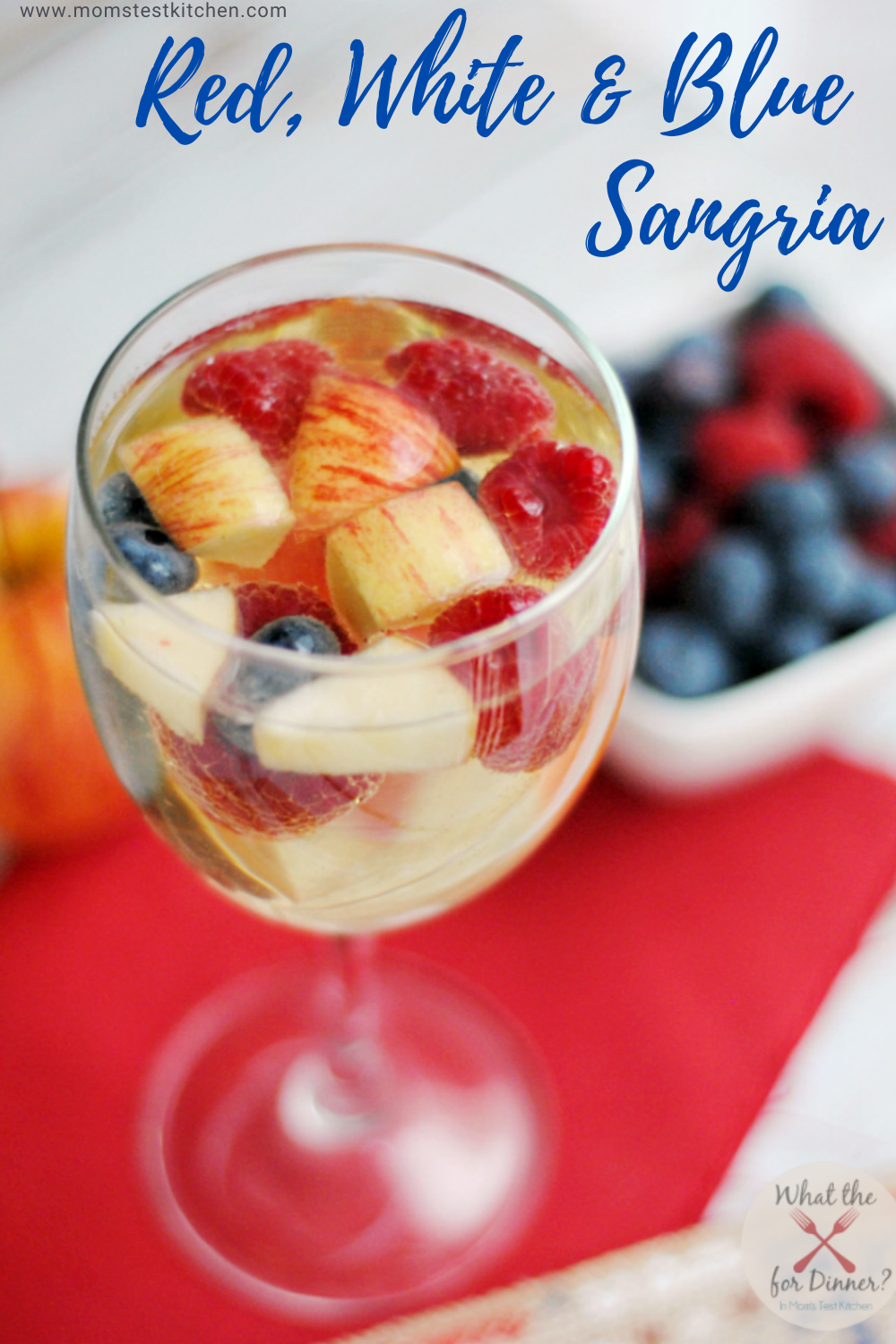 Red, White & Blue Sangria - only 3 ingredients and perfect for the 4th!