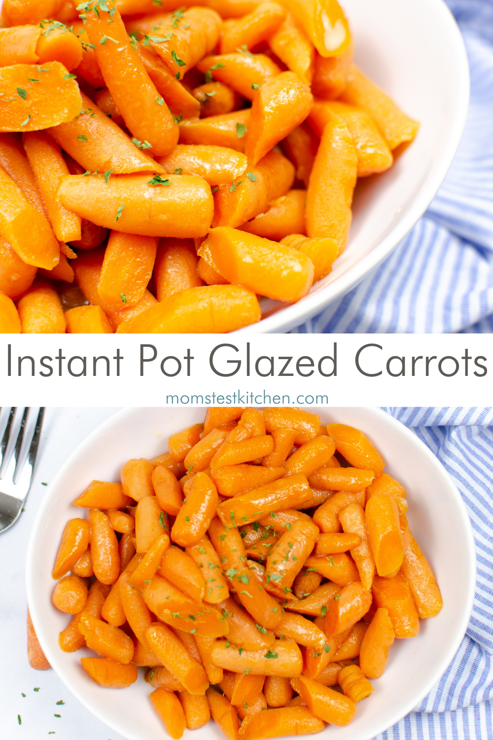 These quick and easy Instant Pot Brown Sugar Glazed Carrots are a crowd pleaser for the Holidays or at any weeknight dinner!